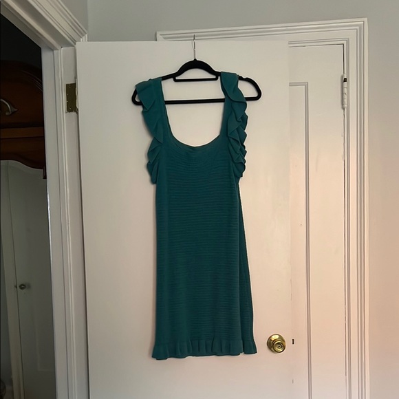 Blue Ribbed Sheath Dress - Picture 3 of 10